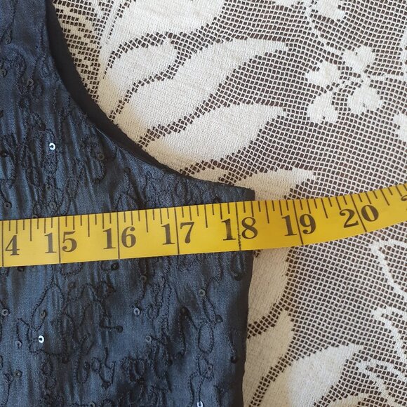 Eileen Fisher Silk Sequin  Shift Mini Dress - Picture 13 of 16